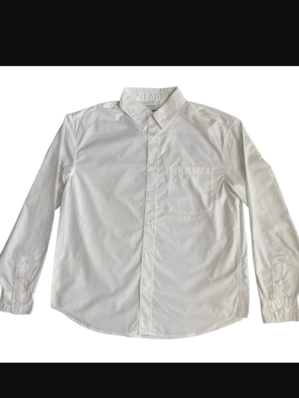 H&M Relaxed Fit White Button-Up Shirt Men’s Small 100% Cotton